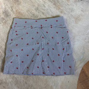 Seersucker Style Skirt w/ Crab Detailed